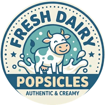 Fresh Dairy Popsicles badge: authentic and creamy
