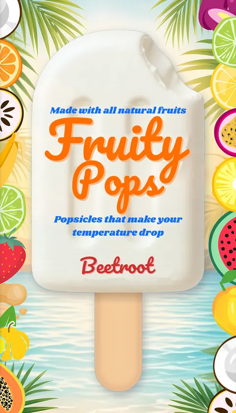 Fruity Pops Beetroot ice pop wrapper