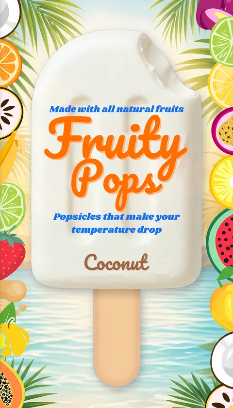Fruity Pops Coconut ice pop wrapper